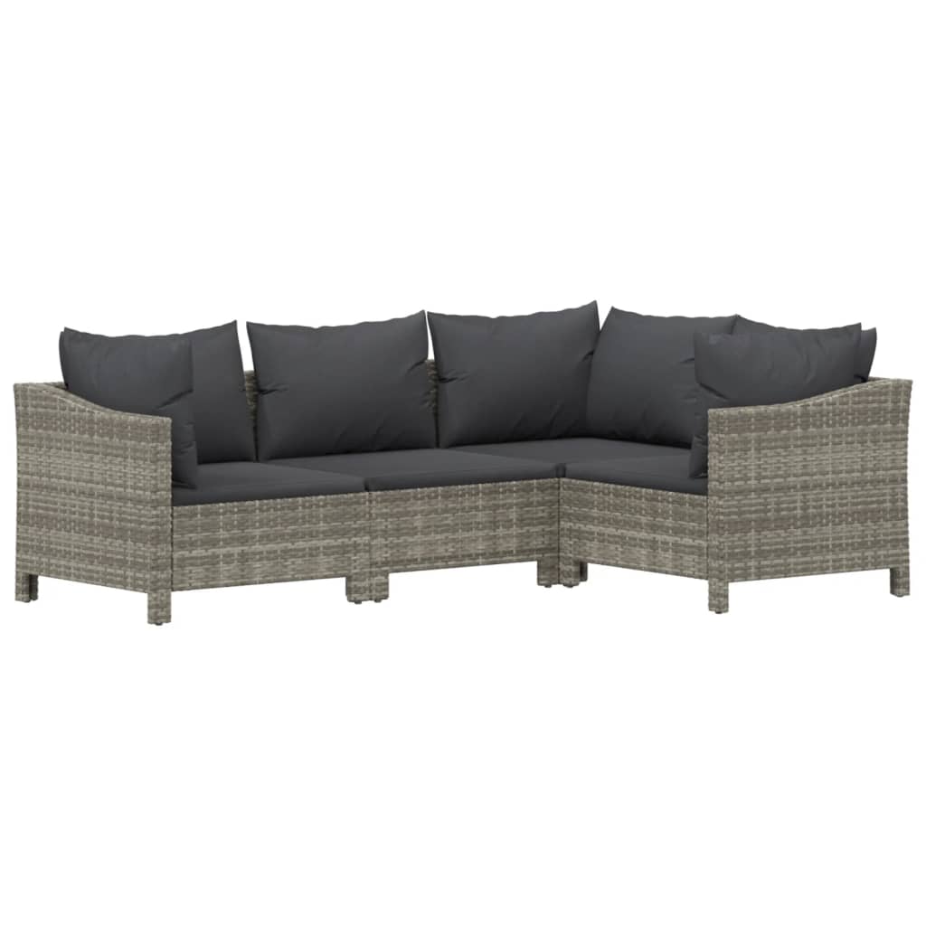 Set Divani da Giardino 8 pz con Cuscini in Polyrattan Grigio | homemem39