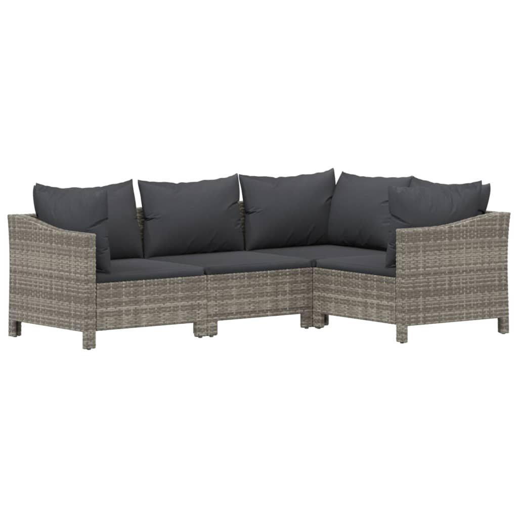 Set Divani da Giardino 8 pz con Cuscini in Polyrattan Grigio | homemem39