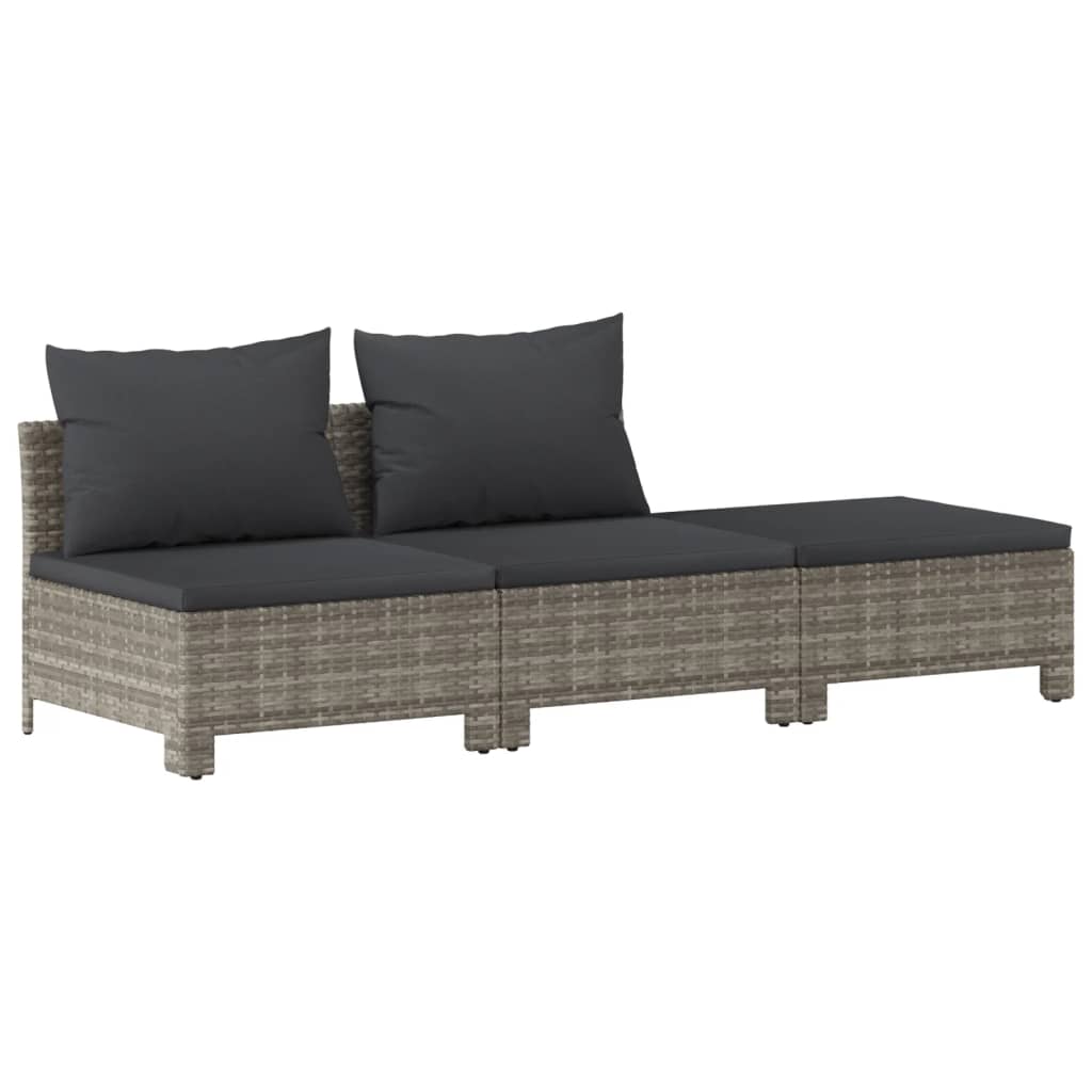Set Divani da Giardino 9 pz con Cuscini in Polyrattan Grigio | homemem39