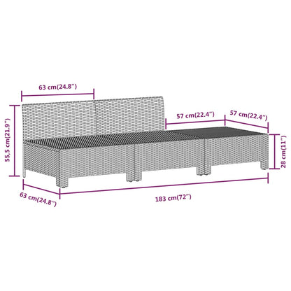 Set Divani da Giardino 9 pz con Cuscini in Polyrattan Grigio | homemem39