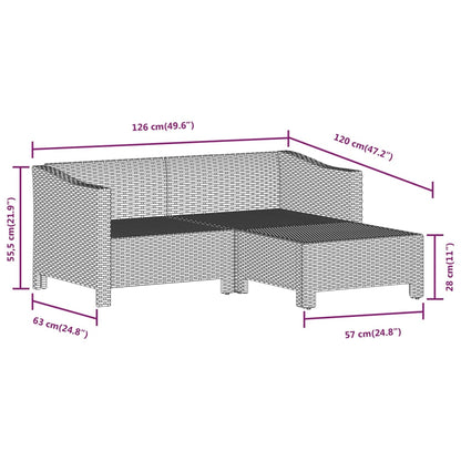 Set Divani da Giardino 7 pz con Cuscini in Polyrattan Grigio | homemem39