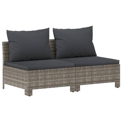 Set Divani da Giardino 10 pz con Cuscini in Polyrattan Grigio - homemem39