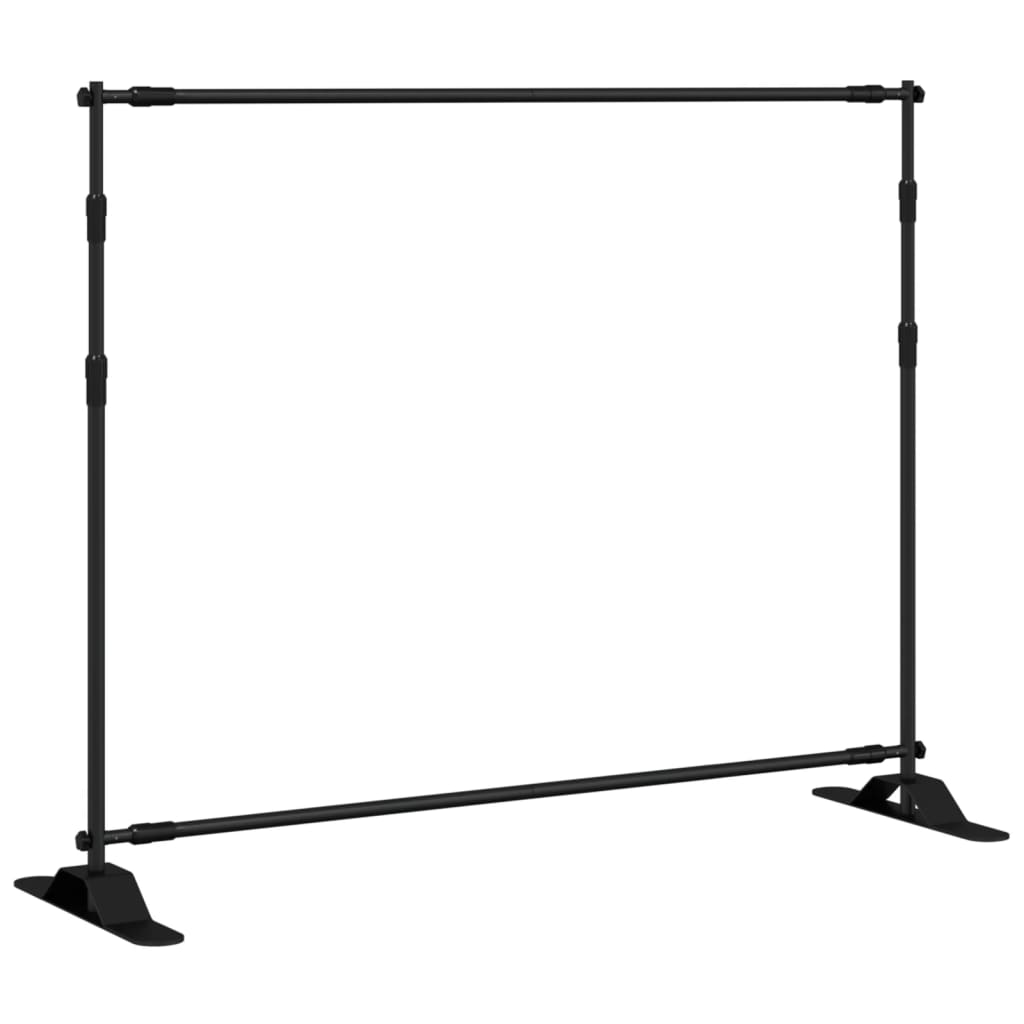 Supporti per Fondali 2 pz Neri 254x243 cm in Acciaio - homemem39