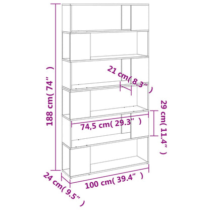 Libreria/Divisorio Grigio Sonoma 100x24x188 cm | homemem39