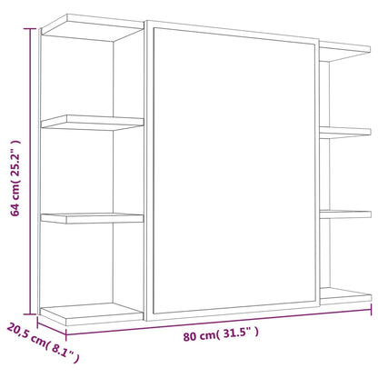 Set Mobili da Bagno 4 pz Rovere Fumo in Legno Multistrato