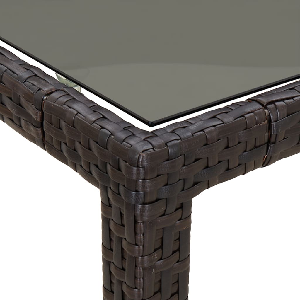 Set da Pranzo da Giardino 5pz con Cuscini in Polyrattan Marrone | homemem39