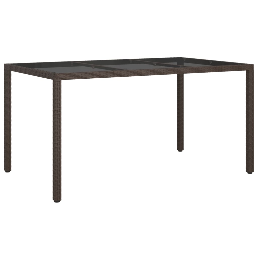 Set da Pranzo da Giardino 5pz con Cuscini in Polyrattan Marrone | homemem39