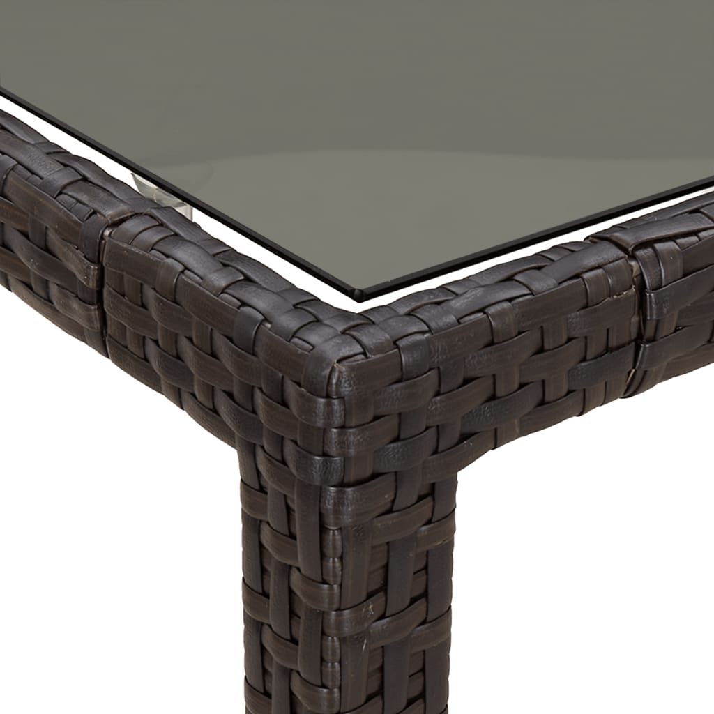 Set da Pranzo da Giardino 5pz con Cuscini in Polyrattan Marrone | homemem39