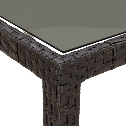 Set da Pranzo da Giardino 5pz con Cuscini in Polyrattan Marrone | homemem39