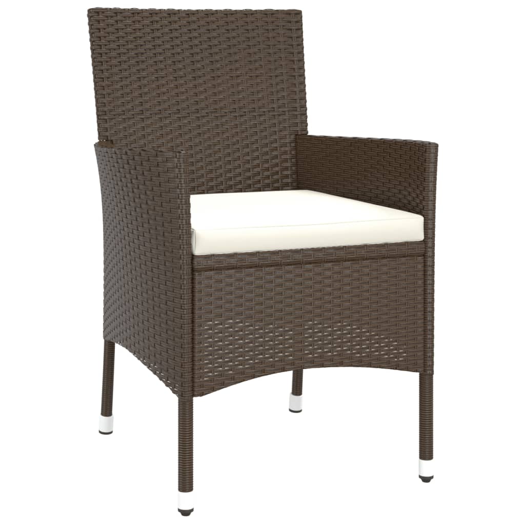 Set da Pranzo da Giardino 9pz con Cuscini Marrone in Polyrattan | homemem39