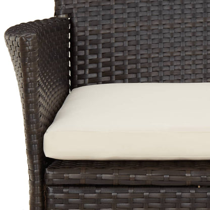 Set da Pranzo da Giardino 9pz con Cuscini Marrone in Polyrattan | homemem39