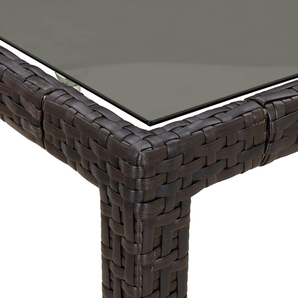 Set da Pranzo da Giardino 9pz con Cuscini Marrone in Polyrattan | homemem39