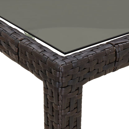 Set da Pranzo da Giardino 9pz con Cuscini Marrone in Polyrattan | homemem39