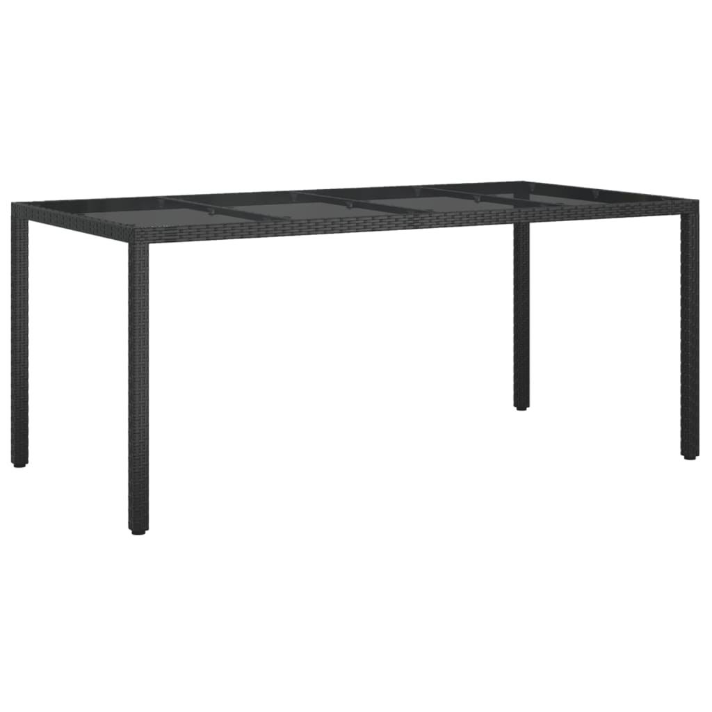 Set da Pranzo da Giardino 9 pz con Cuscini Nero in Polyrattan | homemem39
