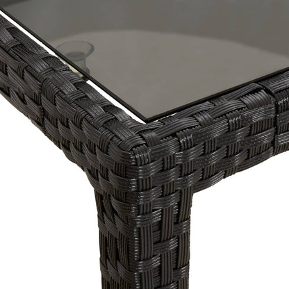 Set da Pranzo da Giardino 9 pz con Cuscini Nero in Polyrattan | homemem39