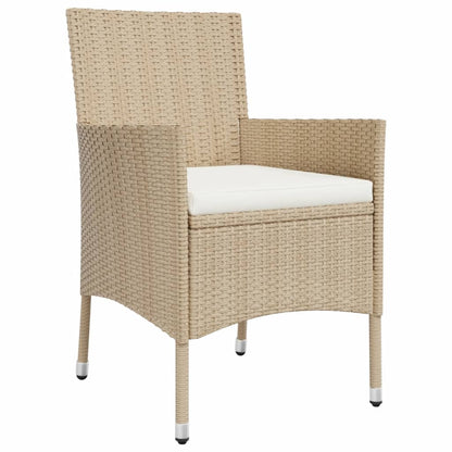 Set da Pranzo da Giardino 5 pz con Cuscini Beige in Polyrattan | homemem39