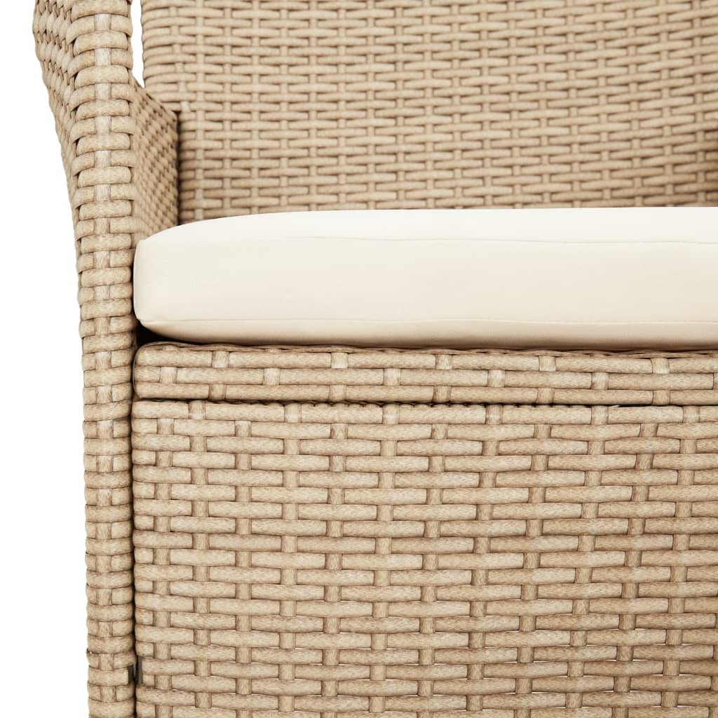 Set da Pranzo da Giardino 9 pz con Cuscini Beige in Polyrattan | homemem39