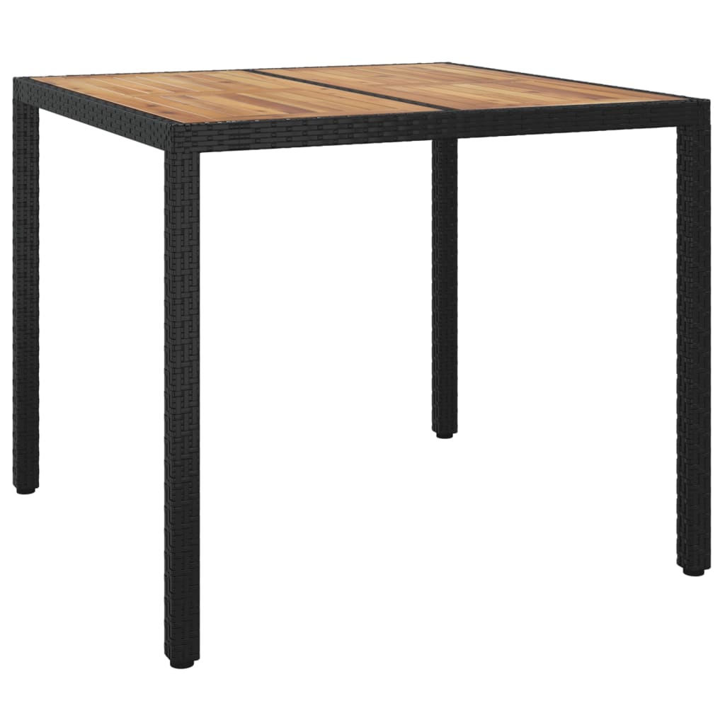 Set da Pranzo da Giardino 3 pz con Cuscini Nero in Polyrattan | homemem39