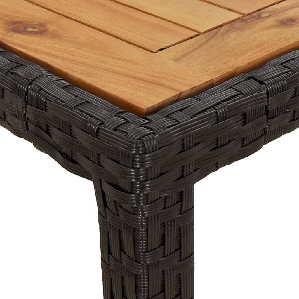 Set da Pranzo da Giardino 3 pz con Cuscini Nero in Polyrattan | homemem39