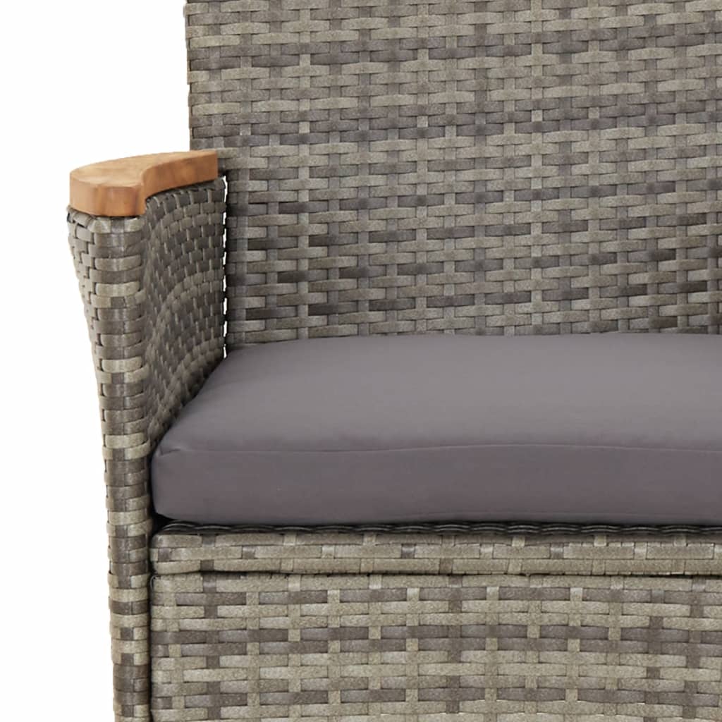 Set da Pranzo da Giardino 5 pz con Cuscini in Polyrattan Grigio | homemem39
