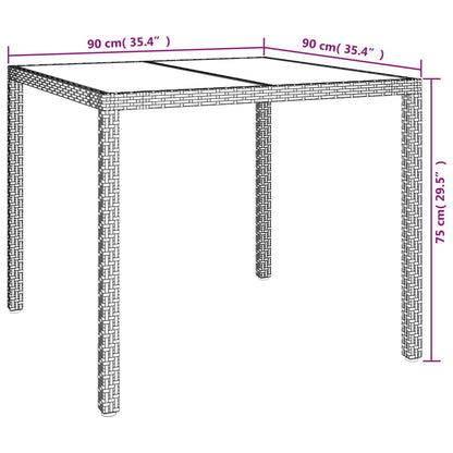 Set da Pranzo da Giardino 5 pz con Cuscini in Polyrattan Grigio | homemem39