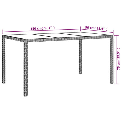 Set da Pranzo da Giardino 5 pz con Cuscini in Polyrattan Grigio | homemem39