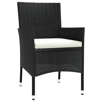 Set da Pranzo da Giardino 5 pz Nero con Cuscini in Polyrattan | homemem39