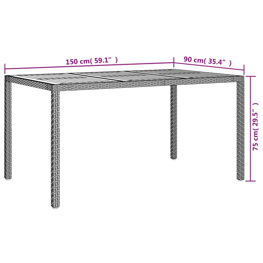Set da Pranzo da Giardino 5 pz Nero con Cuscini in Polyrattan | homemem39