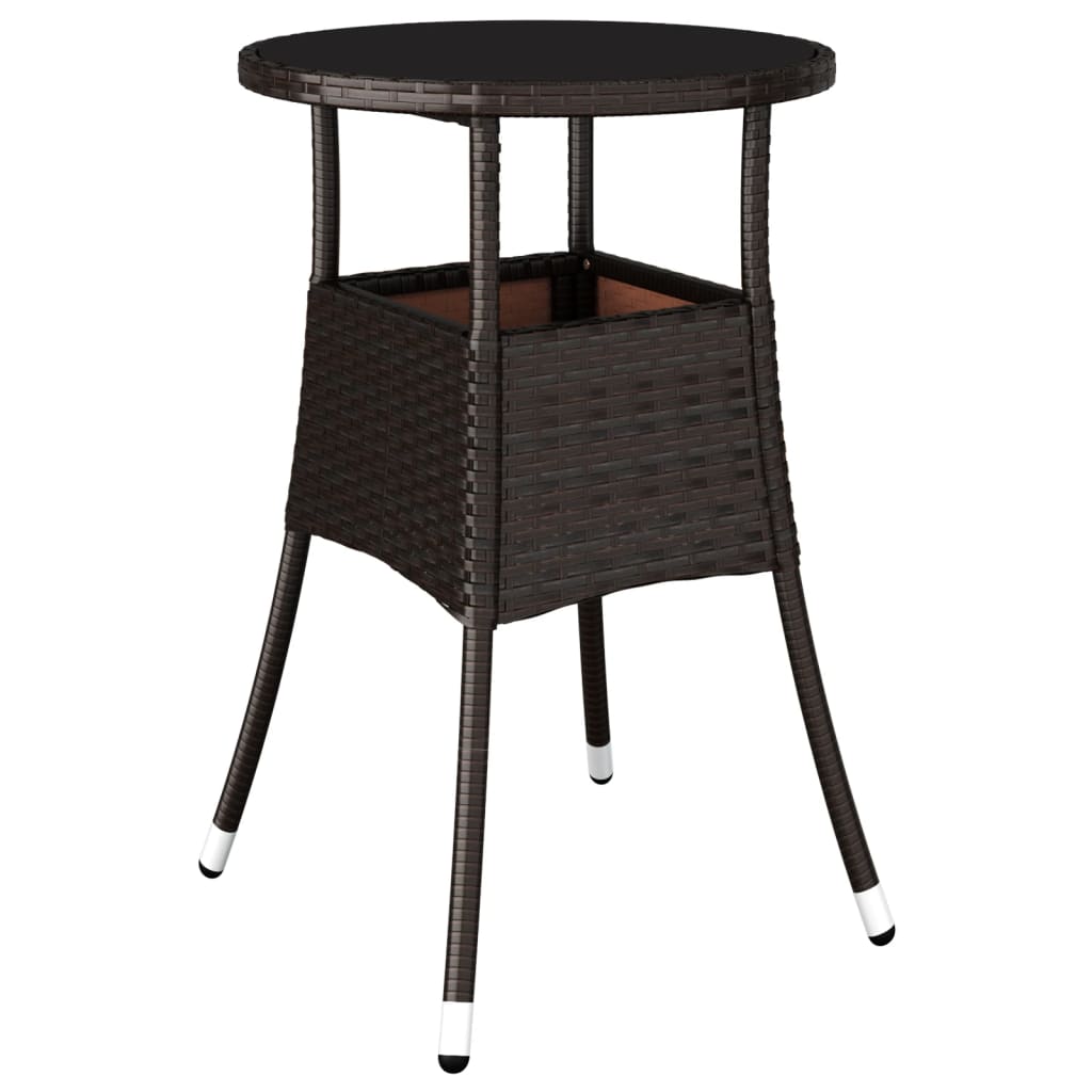Set Bistrò da Giardino 5 pz con Cuscini in Polyrattan Marrone | homemem39
