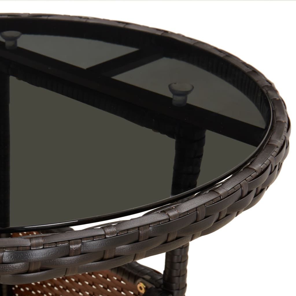 Set Bistrò da Giardino 5 pz con Cuscini in Polyrattan Marrone | homemem39