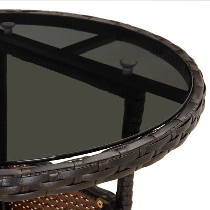 Set Bistrò da Giardino 5 pz con Cuscini in Polyrattan Marrone | homemem39