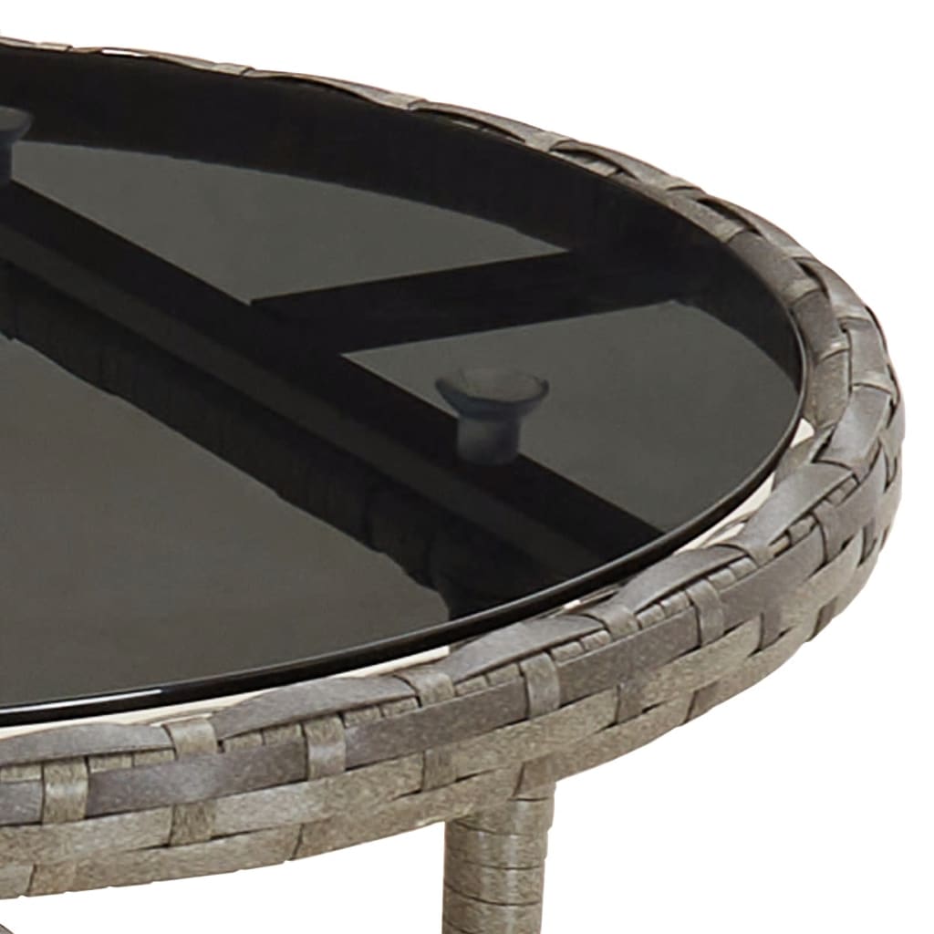 Set Bistrò da Giardino 5 pz con Cuscini in Polyrattan Grigio | homemem39