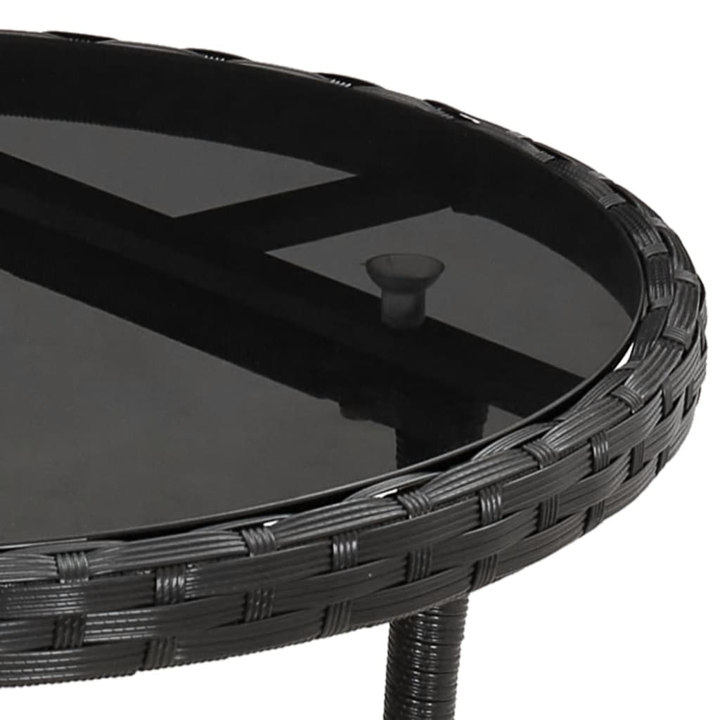 Set Bistrò da Giardino 3 pz con Cuscini in Polyrattan Nero | homemem39