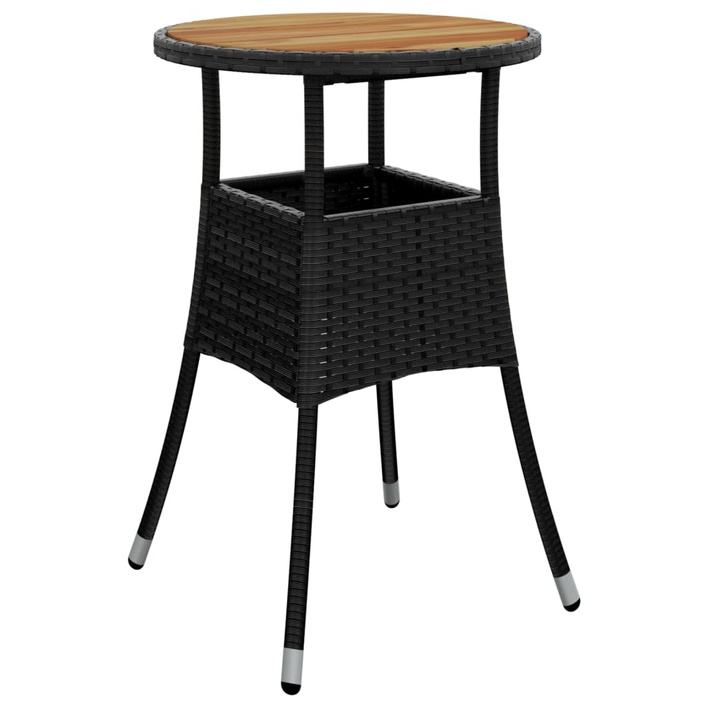 Set Bistrò da Giardino 3 pz con Cuscini in Polyrattan Nero | homemem39