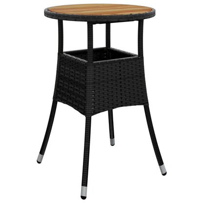 Set Bistrò da Giardino 3 pz con Cuscini in Polyrattan Nero | homemem39