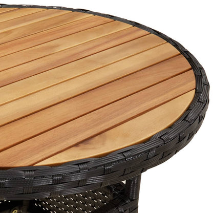 Set Bistrò da Giardino 3 pz con Cuscini in Polyrattan Nero | homemem39