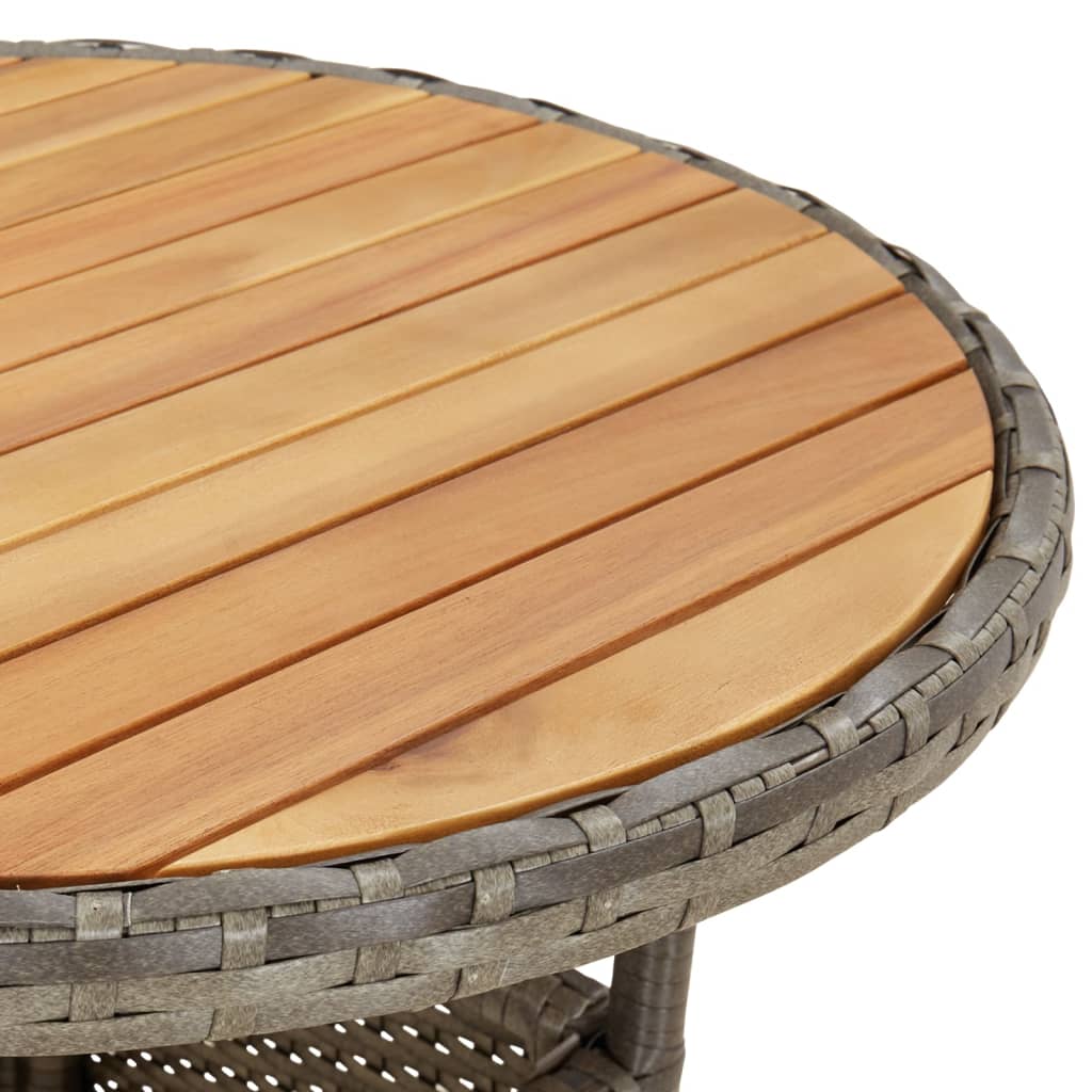 Set Bistrò da Giardino 3 pz con Cuscini in Polyrattan Grigio | homemem39
