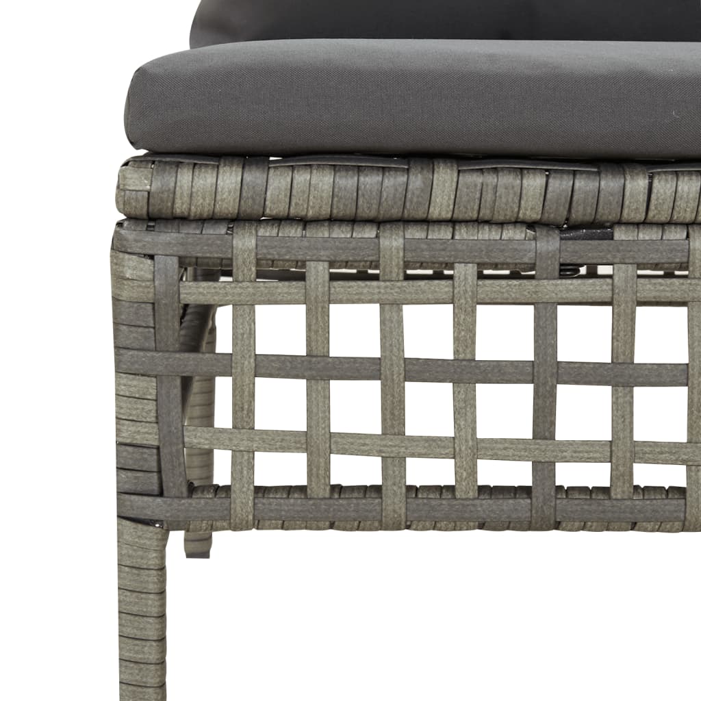 Set Divani da Giardino 5 pz con Cuscini in Polyrattan Grigio