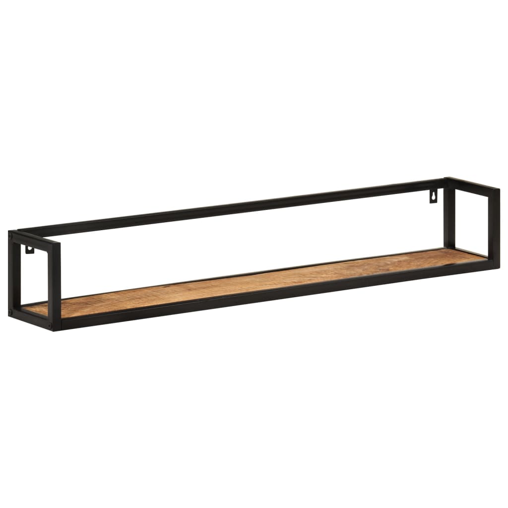 Mensole da Parete 2 pz 110x17x17cm Legno Massello Mango e Ferro | homemem39