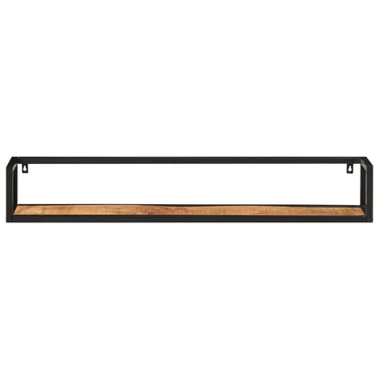 Mensole da Parete 2 pz 110x17x17cm Legno Massello Mango e Ferro | homemem39