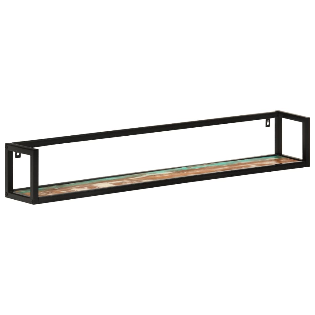 Mensole Parete 2 pz 110x17x17cm Legno Massello Recupero e Ferro | homemem39