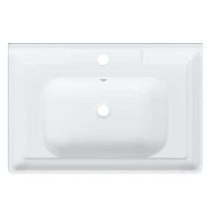 Lavandino da Bagno Bianco 71x48x23 cm Rettangolare in Ceramica - homemem39