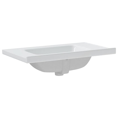 Lavandino da Bagno Bianco 81x48x19,5cm Rettangolare in Ceramica