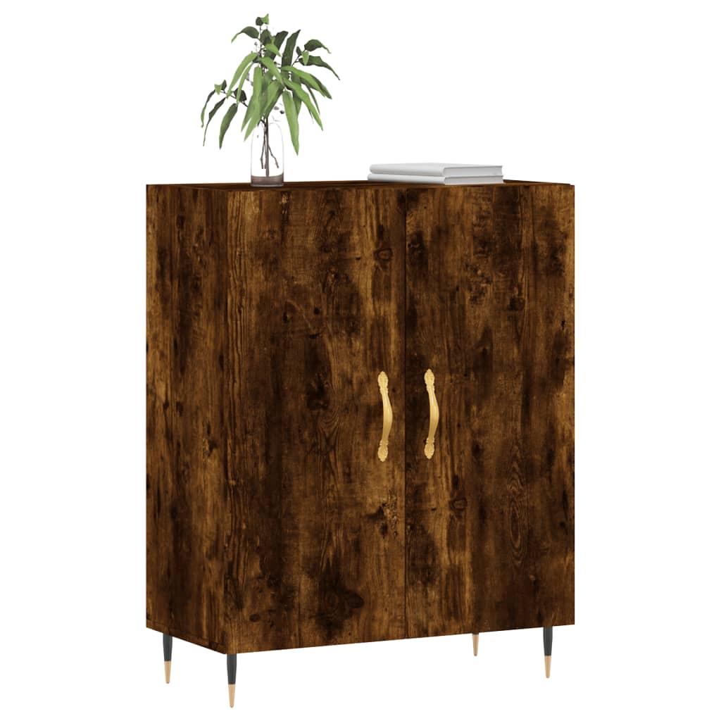 Credenza Rovere Fumo 69,5x34x90 cm in Legno Multistrato