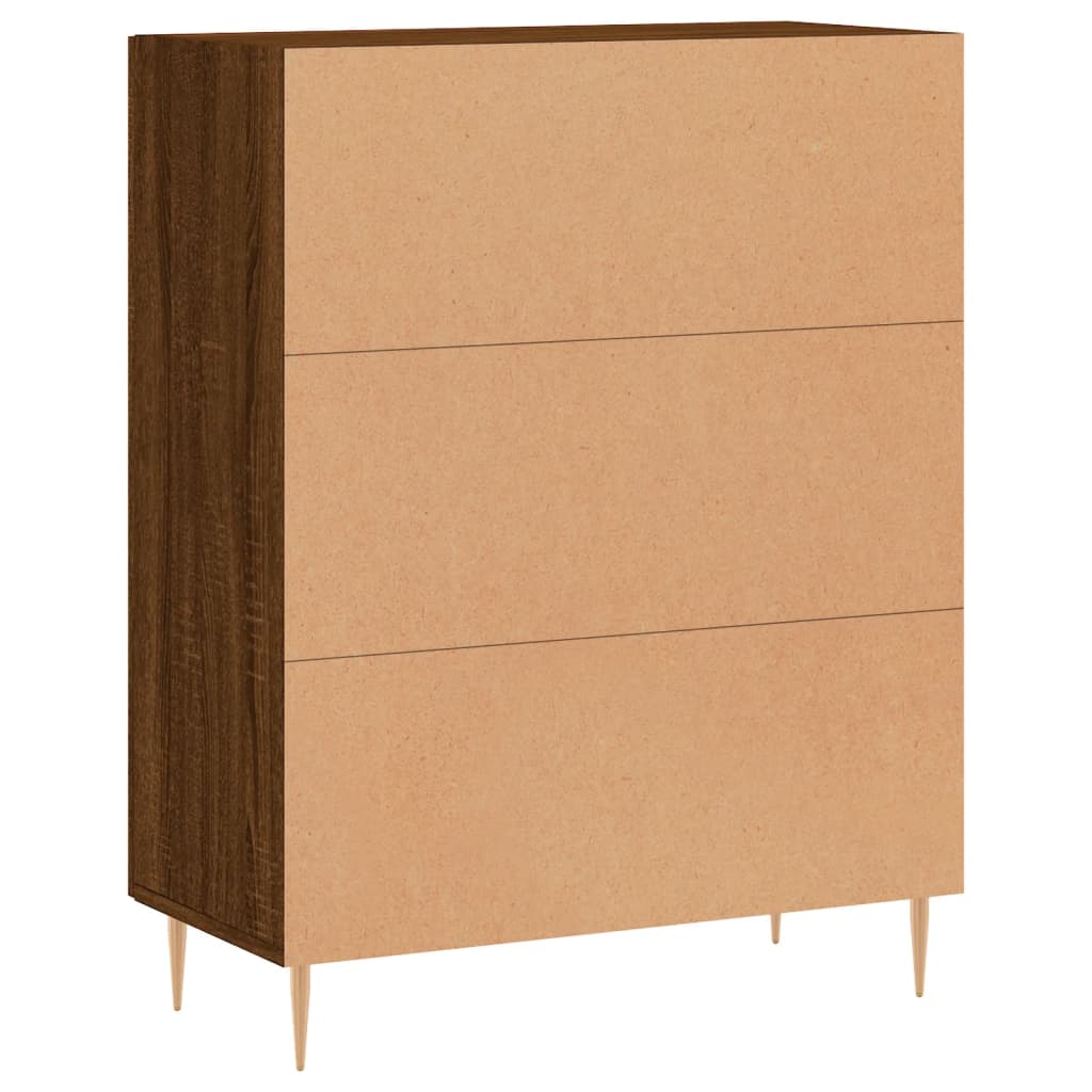 Credenza Rovere Marrone 69,5x34x90 cm in Legno Multistrato