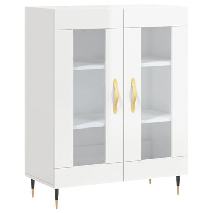 Credenza 69,5x34x90 cm in Legno Multistrato Bianco Lucido - homemem39