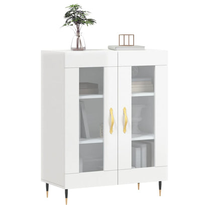Credenza 69,5x34x90 cm in Legno Multistrato Bianco Lucido - homemem39