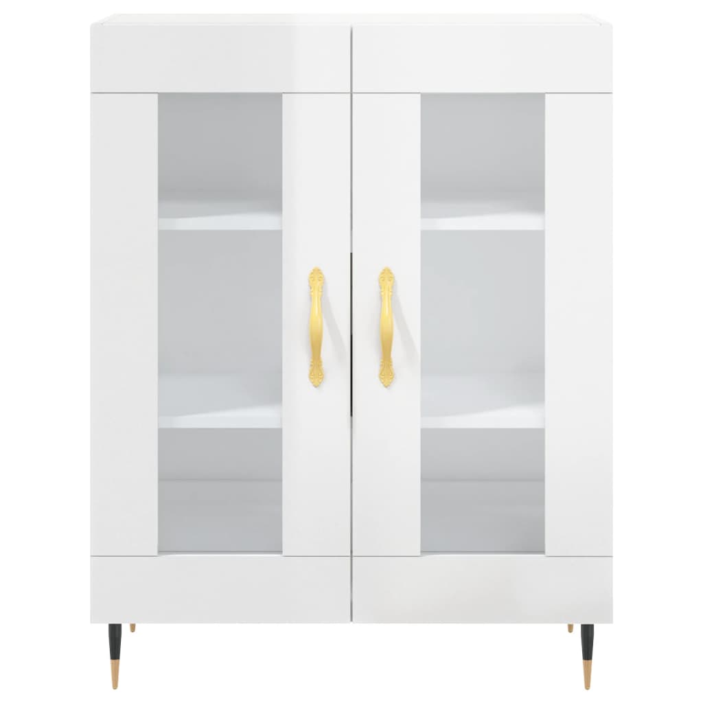 Credenza 69,5x34x90 cm in Legno Multistrato Bianco Lucido - homemem39