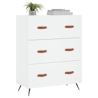 Cassettiera Bianca 69,5x34x90 cm in Legno Multistrato
