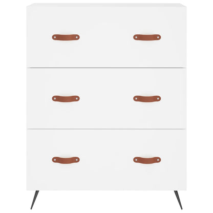 Cassettiera Bianca 69,5x34x90 cm in Legno Multistrato
